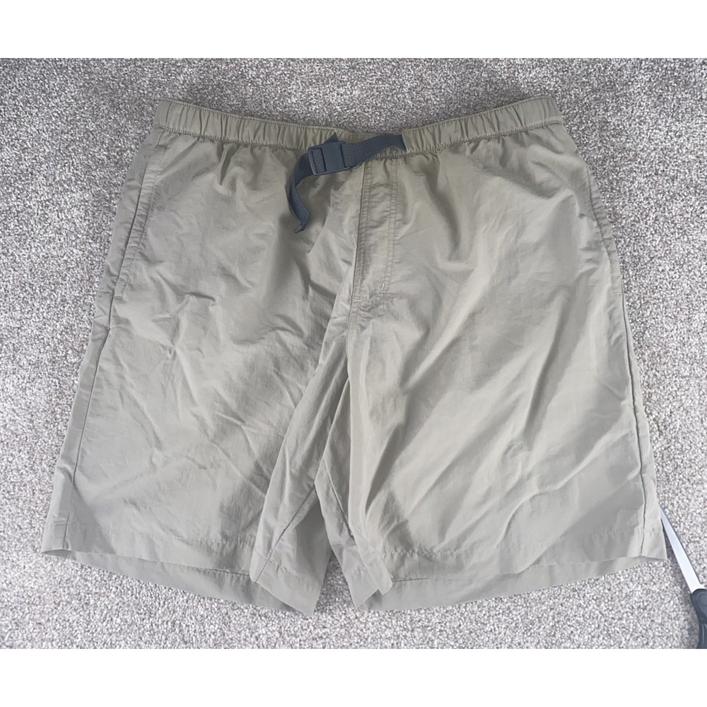 Columbia Omni-Shade Shorts Men L Tan Hiking Outdoor Lightweight‎ Belt Nylon 8"